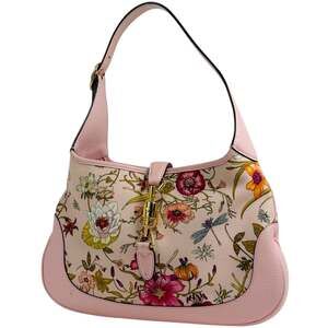 Gucci Flora Medium Hobo Bag, New Jackie Line, Handbag/Shoulder Canvas, Pink M...